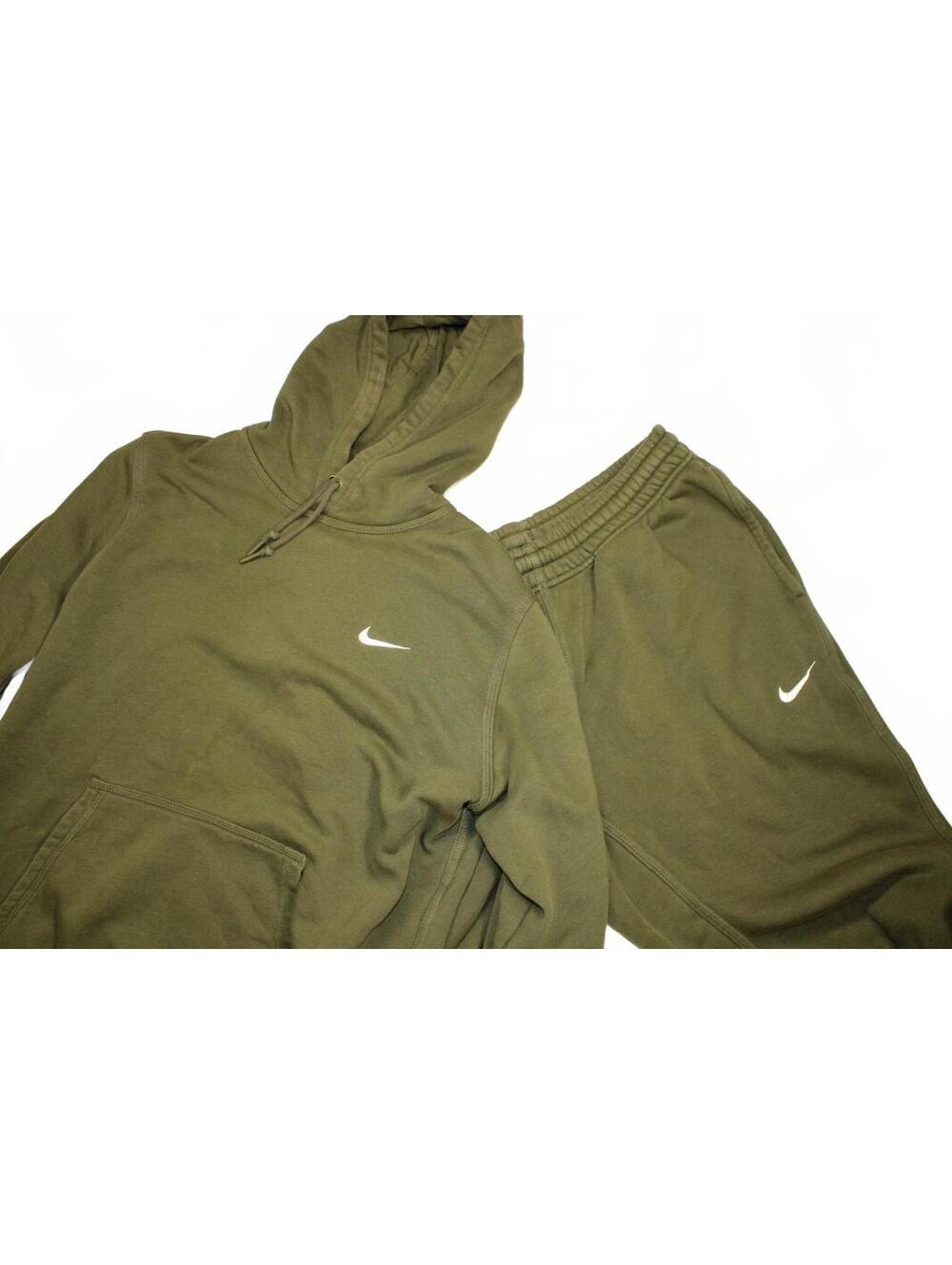 Nike Club Fleece Sweatsuit Set Olive Green Hoodie & Joggers Mens Size Large